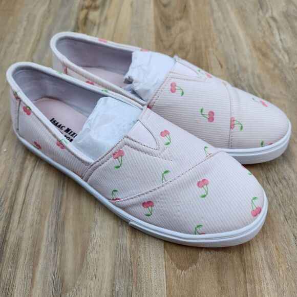 🔸️NWT Isaac Mizrahi Striped Cherry Print Slip On Sneakers Size 8.5 - Picture 1 of 13